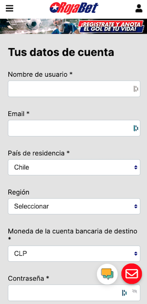 © Rojabet App - Registrarse