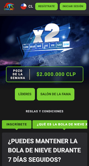 Coolbet Chile - La Bola de Nieve semanal - Promo Coolbet