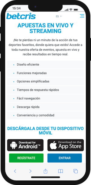 Betcris App Android - Descarga la App para Android e iOS