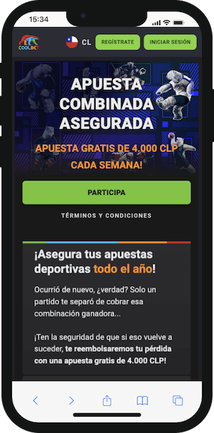 Apuesta Asegurada Coolbet - 4.000 CLP por semana durante el año 2024