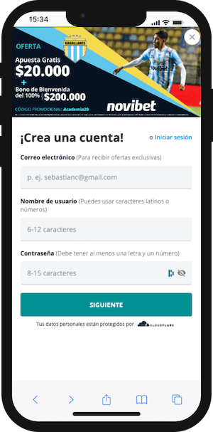 Bono de Bienvenida Novibet - Regístrate