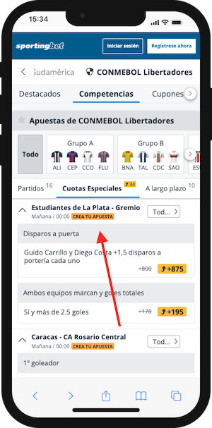 Sportingbet Chile - Cuotas Especiales