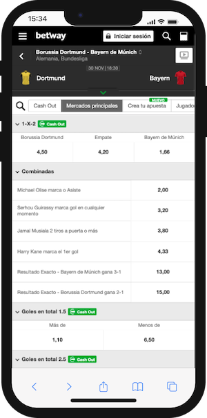 Pronóstico Dortmund vs Bayern Múnich - Cuotas Betway 30.11.2024