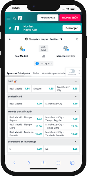 Pronóstico Real Madrid vs Manchester City - Cuotas Novibet 18-02-2025