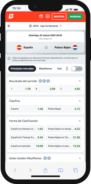 España vs Países Bajos Pronóstico - Nations League 23.03.2025 Cuotas Betano