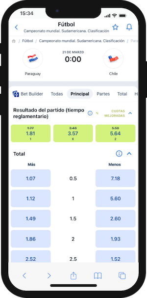 Paraguay vs Chile Pronóstico - 20 marzo 2025 - Cuotas Jugabet