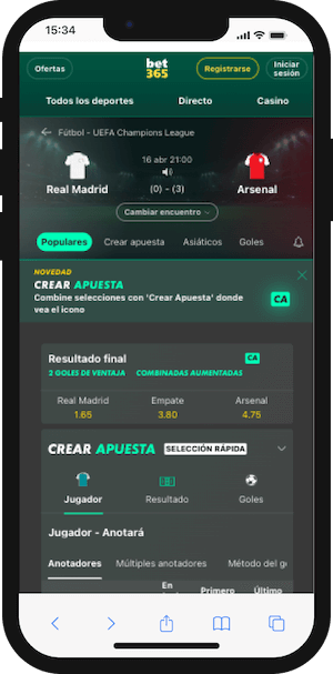 Real Madrid vs Arsenal - Pronóstico con cuotas Bet365