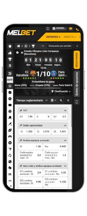 Cuotas del Barcelona vs PSG de la Champions League el 01-10-2025 en Melbet Chile