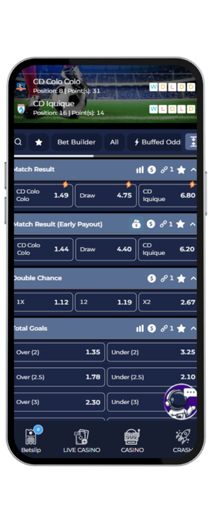 Cuotas del Colo Colo vs Iquique de la Fecha 23 del 2025 en Estelarbet