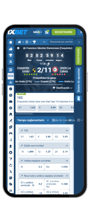 Cuotas para el Coquimbo Unido vs Union La Calera el 02.11.2025 en 1xbet Chile