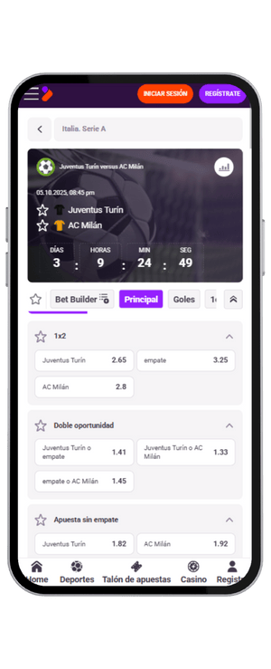 Cuotas para el Juventus vs AC Milán de la fecha 6 de la Serie A en Tonybet