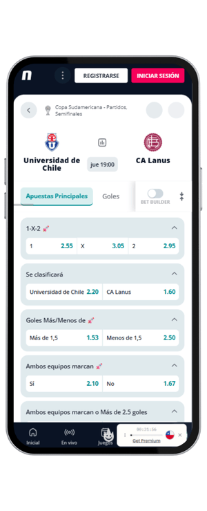 Cuotas del Univerdad de Chile vs Lanús en Novibet Semifinal Copa Sudamerica