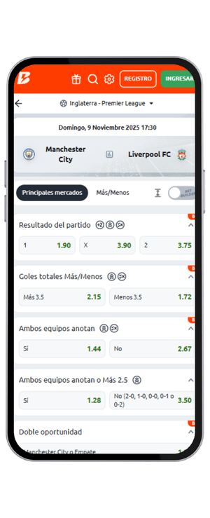 Cuotas para el Manchester City vs Liverpool de la fecha 11 de la Premier League en Betano
